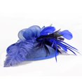 thumbnail image 3 of SWSMCLT Women's Mesh Fascinator Hat Summer Las Vegas Fancy Fascinator Hat Party Classic Feather Fashion Royal Blue One Size, 3 of 4