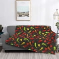 thumbnail image 2 of Honeii Chili2 print throw blanket, crafted from cozy cotton flannel, offers versatile home decor as a bedding suitable for all seasons.-60"x50", 2 of 6