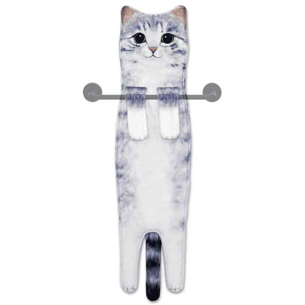 Toallas de mano Hawgiman Cute Cat de secado rápido para baño y cocina