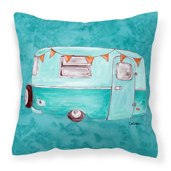 Carolines Treasures 8762PW1414 Welcome to the Trailer Fabric Decorative Pillow, 14Hx14W, multicolor