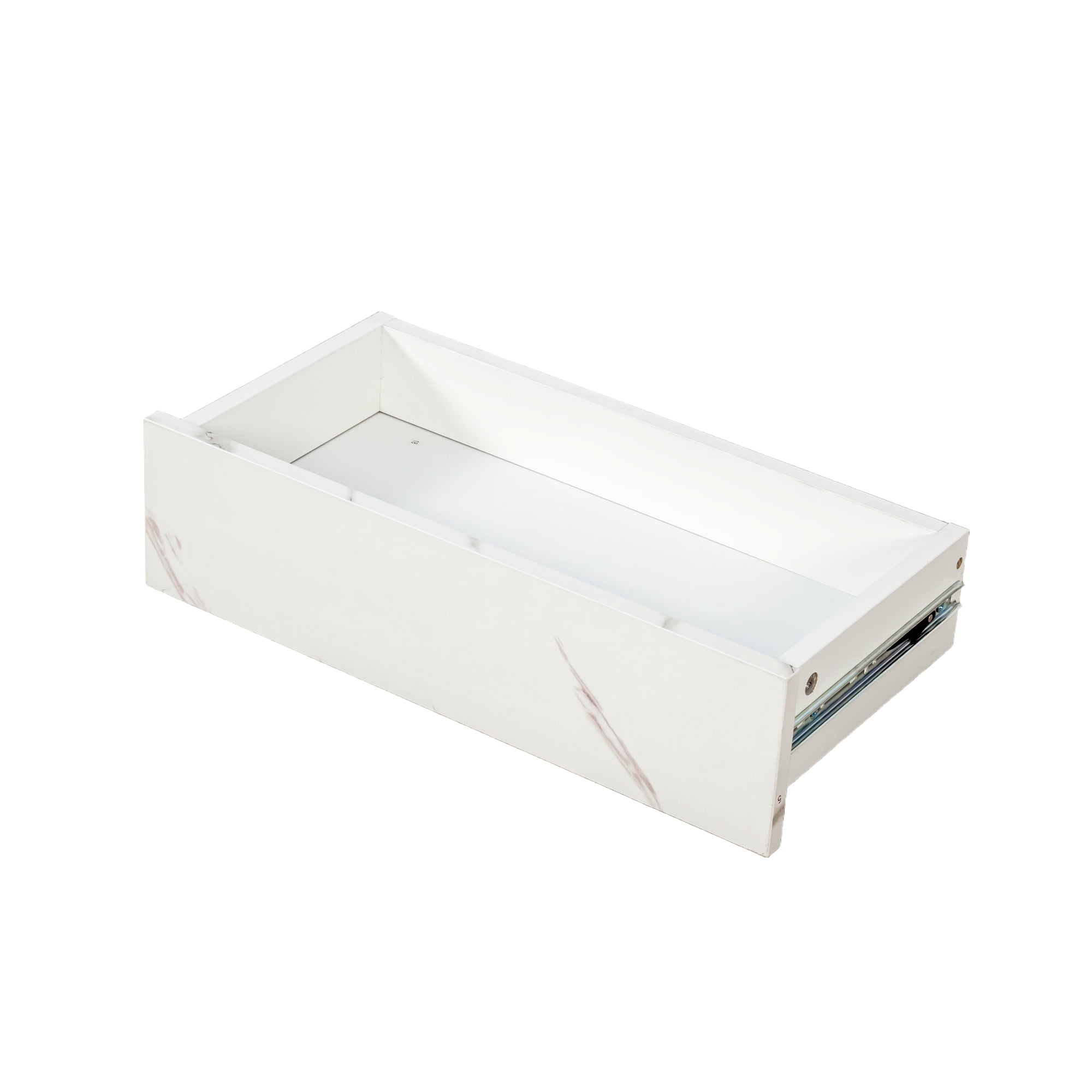 Modern LED Coffee Table with Storage Drawer for Living Room, White