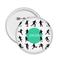 thumbnail image 1 of Football soccer Sports Outlines Round Pins Badge Button Emblem Accessory Decoration 5pcs, 1 of 2