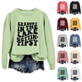 thumbnail image 3 of Plus Size Tops for Women Fall Loose Fit Crewneck Long-sleeved Puff Off the Shoulder with Pocket Graphic Leisure Cotton Pullover Top(Grey,L), 3 of 3