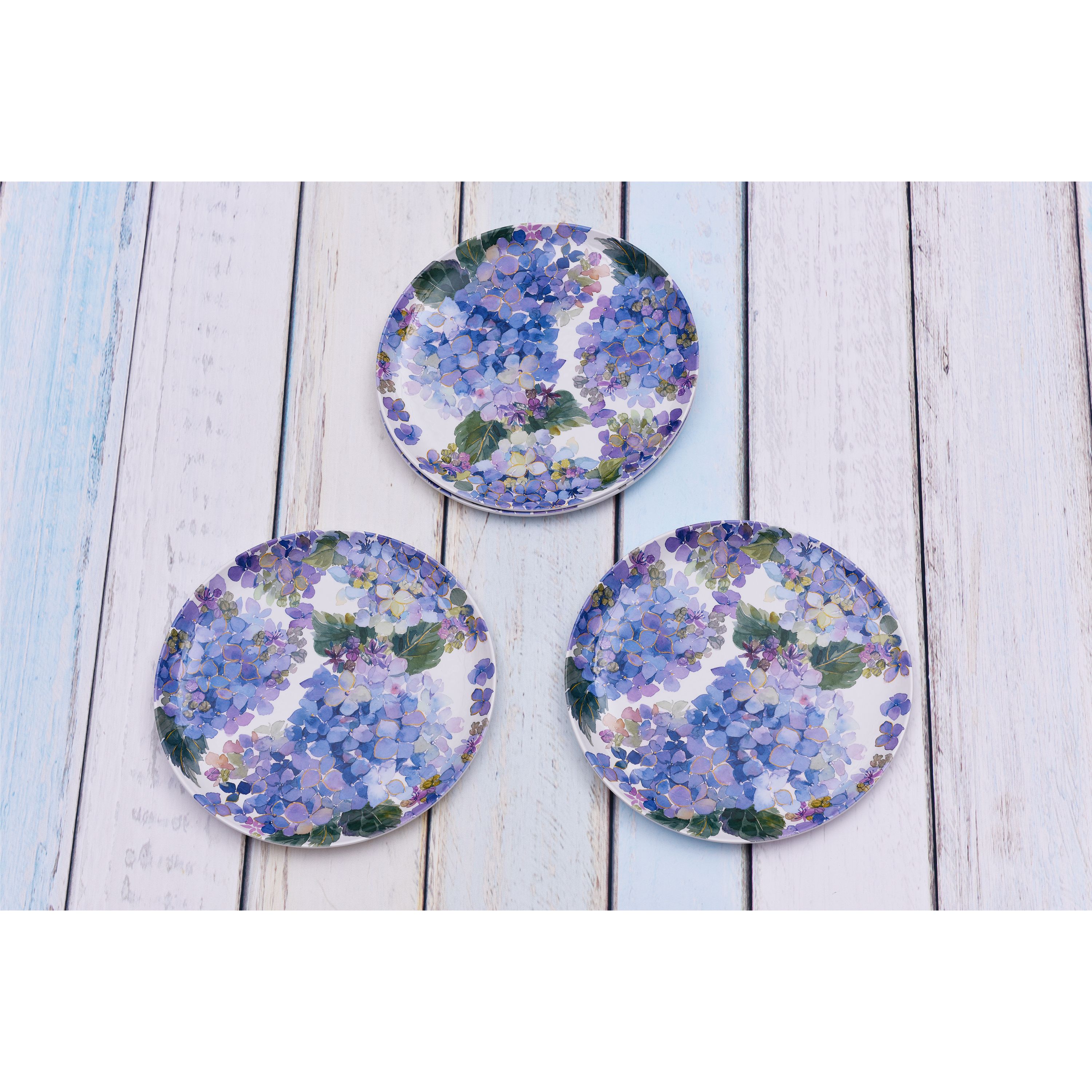 Farmhouse Round Dinner Plate-Hydrangea