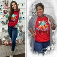 thumbnail image 3 of Tees2urdoor Joyful Merry Blessed T-Shirt, Adult X-Large, Red, 3 of 5