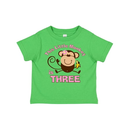 

Inktastic Little Monkey Girl 3rd Birthday Gift Toddler Toddler Girl T-Shirt