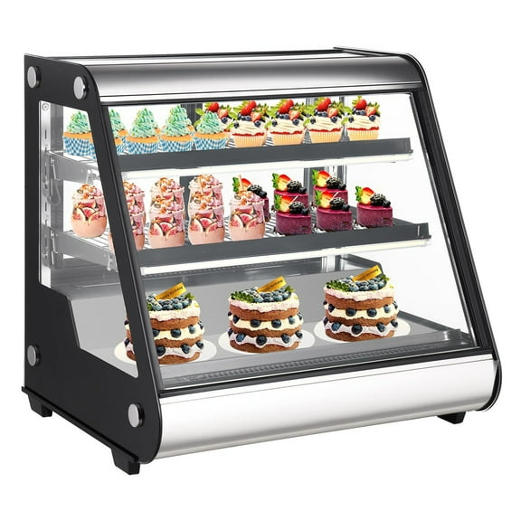 Adoolla 4.6 Cu.Ft. Commercial Display Refrigerator for Bakery, Countertop Refrigerated Display Case with LED Lights, Auto Defrost