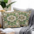 thumbnail image 2 of Green Boho Throw Pillow Covers 16x16 Inch Set of 2, Vintage Ethnic Tribe Southwestern Waterproof Outdoor Pillow Covers, Decorative Cushion Pillowcases for Couch, Sofa, Bed, Garden, Patio, 2 of 9