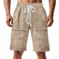 thumbnail image 3 of Pantalones cortos ligeros con cintura elástica para hombre: informales, verano, deportes al aire libre, secado rápido, 3 of 8