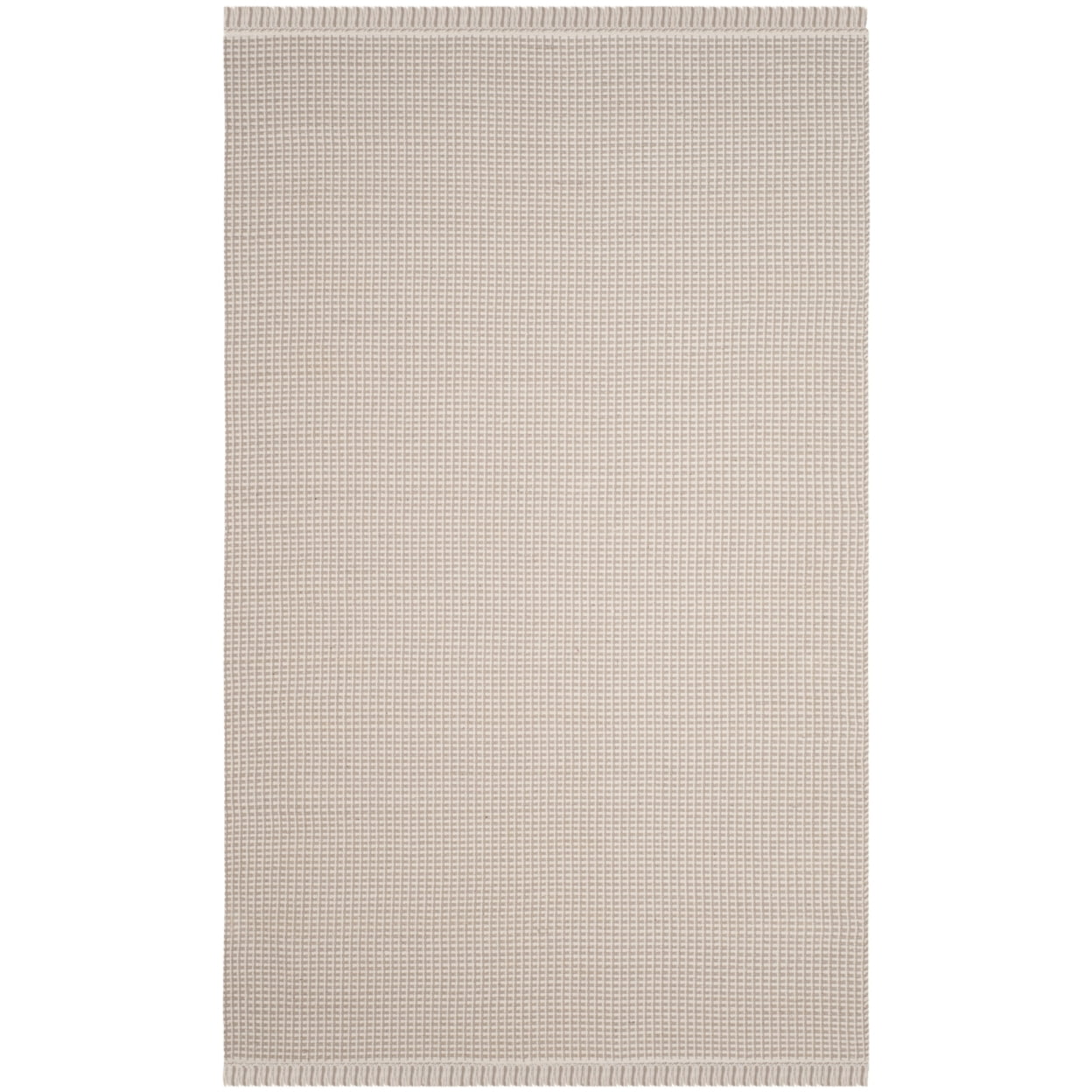 SAFAVIEH Montauk Patton Geometric Cotton Area Rug, Ivory/Grey, 6' x 9'