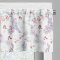 thumbnail image 5 of Ambesonne Vintage Valance & Curtain, Eiffel Tower and Flower, 55"x24", Pale Blue Pink and White, 5 of 6