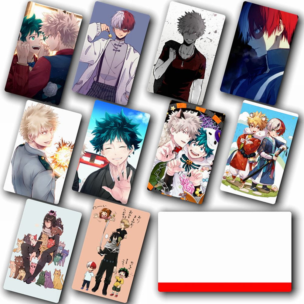 FeiraDeVaidade 10PCS/Set Crystal Card Stickers, Japanese Anime Waterproof  Photo Card Sticker for MHA Fans - Walmart.com