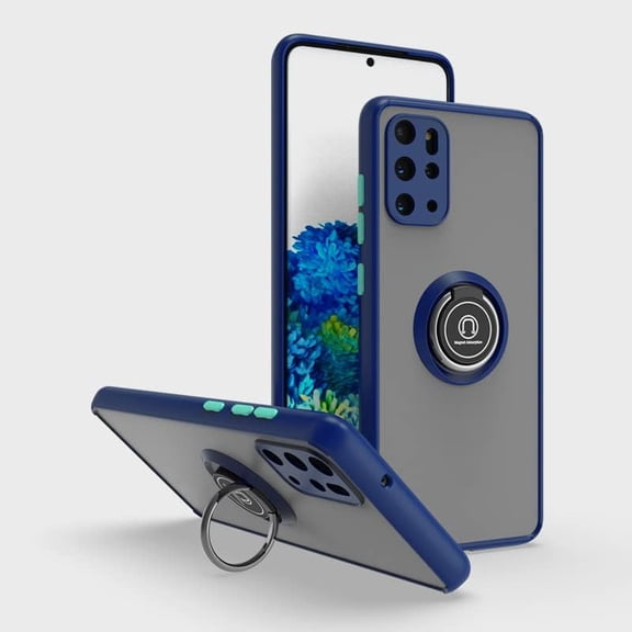 is Specially Designed for Samsung Galaxy S20 Plus/S20 Anti-Fingerprint, Built-in 360° Rotating Ring Bracket Solid and Durable Magnetic car Phone case, Suitable for 6.7inches Male-Blue