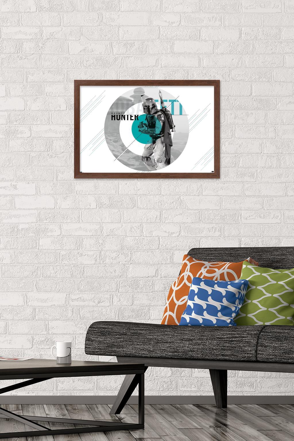 Star Wars: Saga - Boba Fett - Disk Design Wall Poster, 14.725" x 22.375", Framed