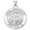 Sterling Silver, variant on Saint Theodore - Oval Religious Medal - 3/4 inch x 1 inch" in Solid 14K White Gold