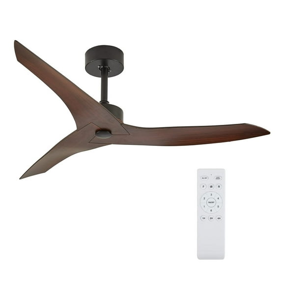 52" Outdoor Ceiling Fan Without Light with Control ,3 Blades Farmhouse Ceiling Fan 6-speed Reversible DC Motor Modern Ceiling Fan for Living Room, Bedroom, Kitchen