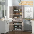 thumbnail image 5 of HOMCOM 72.5" Kitchen Pantry Cabinet, Traditional Freestanding Storage Cabinet with 4 Doors, Drawer and 3 Adjustable Shelves for Dining Room, Brown, 5 of 10