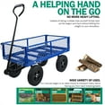 thumbnail image 3 of Wagon Cart Heavy Duty Carts and Wagons with Removable Sides Adjustable Handle Control and 10-in Solid Tires Yard Garden Cart Trucks Make it Easier to Transport Firewood, Blue, 3 of 7