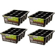 12 Cell Garden Seedling Starter Trays, Seed Germination and Plant Propagation Planting Seeder Pots (12 Trays)