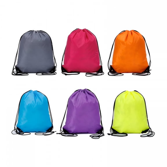 GASTROPOD 2026 New 6Pcs Drawstring Bags Drawstring Gym Bag Draw String Bags Drawstring Backpack for Sports, Gym, Travel, Swimming, Beach for School,Daily,Outdoor