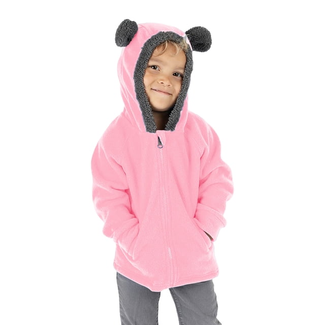 FAOWME Sweat à Capuche Chaud pour Enfants Garçons Filles Automne Hiver Rose 4-5 Ans