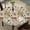 Autumn Songbird Canvas, variant on Blue Botanical Round Tablecloth – Fitted Circle Table Cover with Elastic Edge, Waterproof & Washable Polyester Table Cloth for 35" to 42" Indoor/Outdoor Tables
