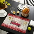 thumbnail image 2 of Rdsfhsp Valentine's Day Truck Placemats Set of 4 for Dining Table, Loads of Love on Valentine's Day Red Truck Wood Grain Place Mats for Holiday Party 12x18 Inch, 2 of 5