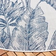 thumbnail image 3 of SAFAVIEH Courtyard Chloe Botanical Indoor/Outdoor Area Rug, Ivory/Navy, 6'7" x 6'7" Round, 3 of 9
