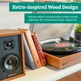 thumbnail image 4 of Electrohome Montrose Wireless Upgradable Vinyl Record Player with Berkeley, Powered Bluetooth Bookshelf Speakers, 1" Tweeter & 3" Driver, for Natural Acoustics, Teak, 4 of 8