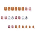 thumbnail image 5 of Halloween Acrylic Press On Nails Medium Square Full Cover Fake False Stick On Nails, Reusable Artificial Nail Tips with Pumpkin Ghost Bat Fall Cute Spooky Design for Women Party DIY Manicure,24Pcs, 5 of 6