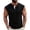 Black, variant on Men's Sleeveless Henley Tank Tops Solid Color Summer Casual with Chest Pocket Muscle Tee