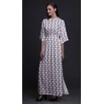 thumbnail image 3 of Bimba Rayon Leaves & Anemone Floral Ladies Long Gown Boho Beach Cocktail Party Maxi SlitDress-XSmall, 3 of 6