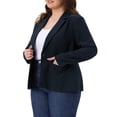 thumbnail image 4 of Agnes Orinda Women's Plus Size Blazer Long Sleeve Button Open Front Business Casual Jacket with Pockets 2X Dark Blue, 4 of 6