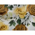 thumbnail image 4 of oneOone Viscose Jersey Gamboge Yellow Fabric Leaves & Rose Floral Diy Clothing Quilting Fabric Print Fabric By Yard 60 Inch Wide, 4 of 5