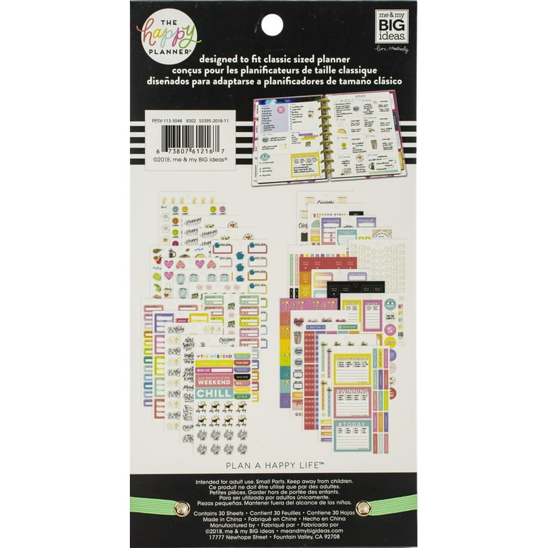 Happy Planner Sticker 100 Sheet Value Pack Pastels 2956pk