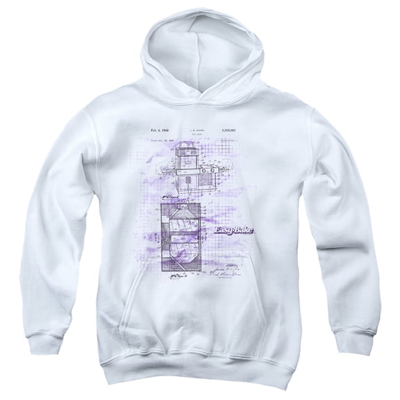 Easy Bake Oven Easy Bake Patent Youth Pullover Hoodie Sweatshirt White