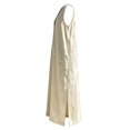 thumbnail image 7 of Summer Dresses Women's Casual Loose Fit Long Sleeveless Dress V Neck Button Down Collar Comfortable Blend Flowy Summer for Everyday Wear Beach Vacation White XL, 7 of 7