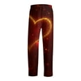 thumbnail image 6 of Men's Fashion Loose Casual Printed Valentine's Day Pattern Lounge Pants Comfort Sleepwear Drawstring Elastic Waist Home Wear 2026 Wine 3XL, 6 of 7