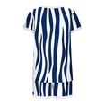 thumbnail image 4 of uublik Two Piece Pajama Set for Women Casual Short Sleeve Tops and Drawstring Shorts Loungewear Matching Sleepwear Blue, 4 of 6