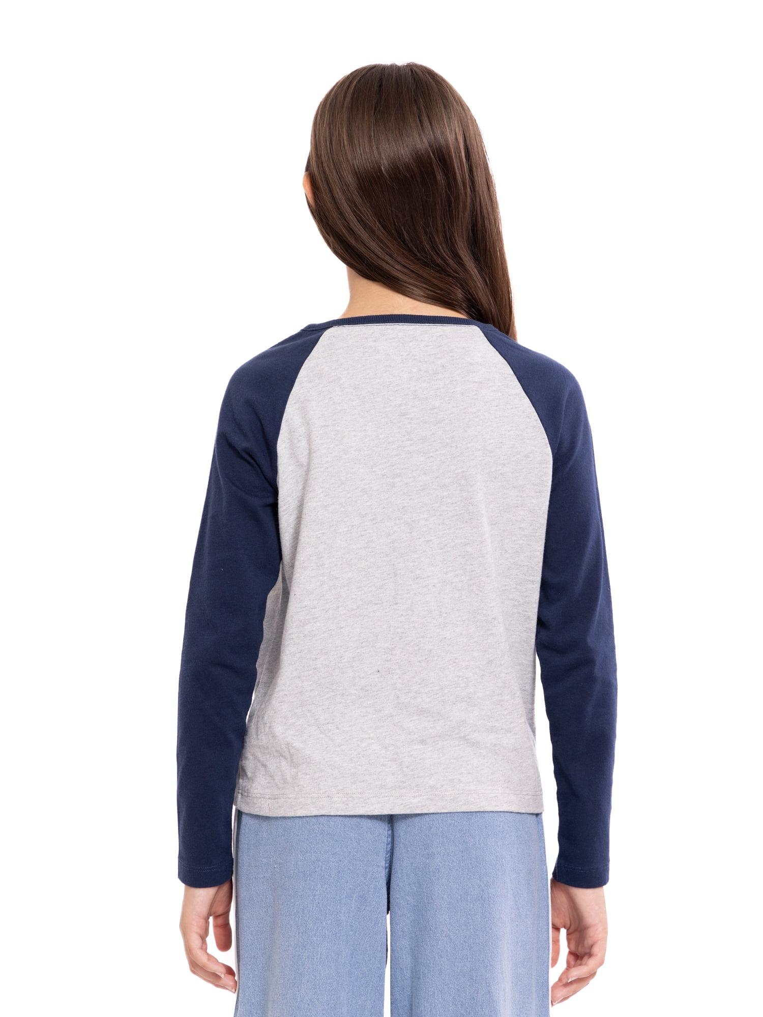Wonder Nation Hello Kitty Girls Cotton Graphic Tee with Long Sleeves, Sizes 4-18