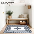 thumbnail image 3 of ODIKA 5'x7' Machine Washable Non-Slip Area Rug, Bloom Trellis Exquisite Timeless Handsome High Traffic Rug, Black, 660191, 3 of 5