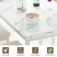 thumbnail image 3 of Dining Table Set for 4, Modern 5 Piece Dining Table Sets with Beige PU Leather Chairs, Heavy Duty Rectangular Kitchen Table Set with White Tabletop for Home, Kitchen, Living Room, Restaurant, CL629, 3 of 10