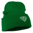 thumbnail image 5 of Diamond Embroidered Long Beanie - Kelly OSFM, 5 of 5