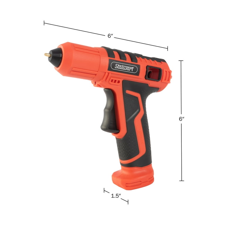 Stalwart 4V Cordless Glue Gun Kit with 15 Second Warm-Up, Red