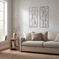 thumbnail image 3 of 2 Set Silver Metal Wall Sculpture Modern Geometric Rhinestone Decor for Living Room Bedroom Office, 3 of 7