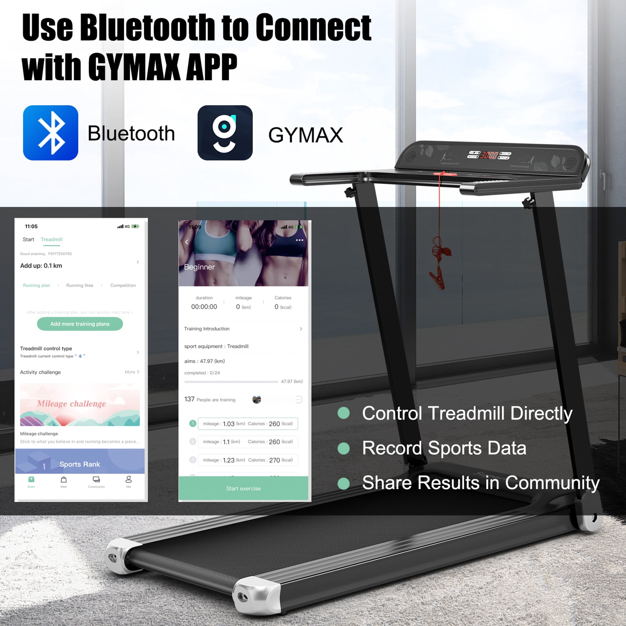 Gymax Electric Folding Treadmill Portable Cardio Running Machine w/ APP Control Silver
