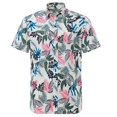 thumbnail image 3 of Camisas con gráficos de hojas y flores para hombre, ropa con estampado 3D, camisas hawaianas de playa, blusas Y2K de manga corta, ropa vintage, blusa con solapa, 3 of 5