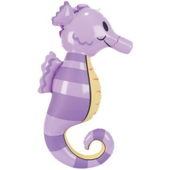 24" Purple Inflatable Hawaiian Luau Tropical Sea Life Sea Horse Decoration