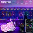 thumbnail image 2 of Cortina de luces inteligentes con USB y aplicación Bluetooth, cadena de luces LED RGB, luces de hadas con cambio de música, fotos y animación, decoración de dormitorio, 2 of 5
