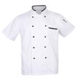 thumbnail image 1 of Chaqueta de chef unisex de manga corta, ropa de camarero, cocina Blanca m, 1 of 9